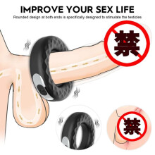 (Black single-serve aluminum foil bag) Remote Control Variable Frequency Cock Ring Silicone Rechargeable Vibrating Ring for Men Adult Sex Toys
