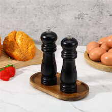 Plateau en Bois pour Moulin à Sel et à Poivre (Lot de 2) - Support pour Moulin Protégeant le Plan de Travail des Rayures et des Éclaboussures