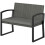 Two-Seater Rattan Garden Bench - Light Grey 2