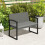 Two-Seater Rattan Garden Bench - Light Grey 4