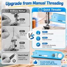 Enhebrador Automático de Agujas para Máquina de Coser, Multiherramienta, Guía de Dobladillo Multifuncional, Descosedor, Enhebrador de Agujas
