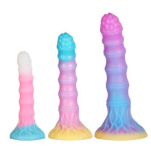 (Pink blue l) Bamboo Shoot Glow in Dark Dildo, Fluorescent Anal Plug SM Sex Toys, Multiple Sizes Adult Novelty