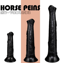 (Black s) C02 Optimus Stallion Horse Dildo Animal Simulated Penis Extra Large Long Thick Colorful Anal Plug