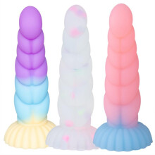 (Large tricolor (non-luminous)) Glow in Dark Anal Plug Spiral Prostate Massager Jelly Beads Twist Rope SM Sex Toy for Men Women