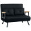 4-in-1 Velvet-Feel Double Sofa Bed, with Pillows - Black 1