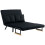 4-in-1 Velvet-Feel Double Sofa Bed, with Pillows - Black 2