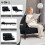 4-in-1 Velvet-Feel Double Sofa Bed, with Pillows - Black 6