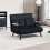 4-in-1 Velvet-Feel Double Sofa Bed, with Pillows - Black 4