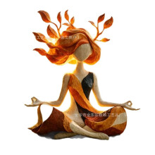 (B) Contemplating Nature Goddess Sculpture Resin Statue Meditation Goddess Home Decor Figurine Garden Patio Gift Mystical Art Collectible