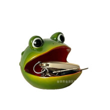 (Old style frog storage) Creative Frog Storage Figurine Jewelry Box Ashtray Home Living Room Resin Ornament Fun Desktop Organizer