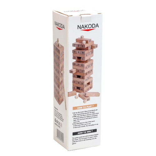 (Digital stacking height) Children Educational Stacking Tower Game Balance Building Blocks Wooden Blocks Pull Out Party Table Toy