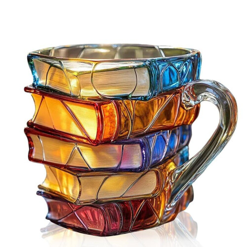 (Book i) 3D Painted Book Mug Novelty Book Coffee Mug Creative Gift Ceramic Cup 400ml 1