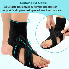 Foot Drop Brace for Walking, Plantar Fasciitis Night Splint Ankle Foot Orthosis, Drop Foot Brace W/ Arch Right