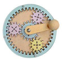 Busy Board Hand Crank Gear Montessori DIY Wooden Activity Center for Kids Toddler Learning
