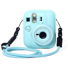 Weiche Silikonhülle mit Tragegurt, Schutzhülle für für Instax 13, Grün