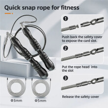 Jump Rope Metal Non-Slip Handles, Steel Wire Rope - Knot-Free Fitness Essential