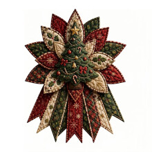 Festive Quilted Christmas Door Hanging DIY Sewing Kit for Beginners, Large Patchwork Fabric Set