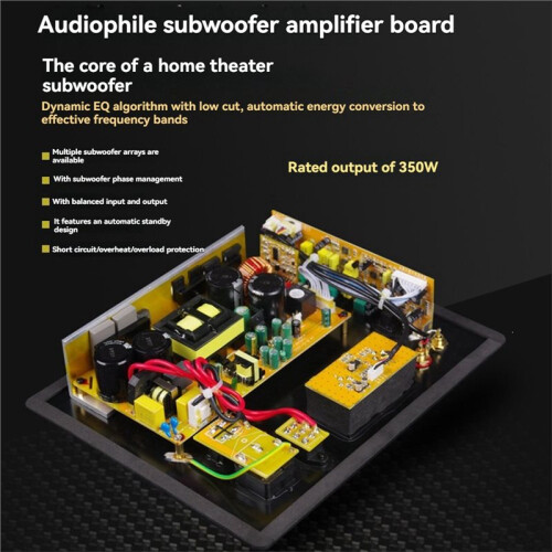 350W Heavy Subwoofer Digital Active Power Amplifier Board Pure Base Professional Home Audio System EU PLUG 2