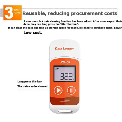 Elitech RC-5+ USB Data Logger Recorder, Reusable Temperature Logger for Refrigeration Cold Chain Transport & Labs B 2