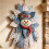 Festive Quilted Christmas Door Hanging DIY Sewing Material Kit for Beginners, Large Patchwork Fabric  Set 6