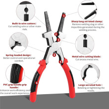Alicates de Soldadura MIG de 8" con Mango Aislado - Alicates Multifunción de para Acero Al Carbono para Soldadura y Corte de Alambre