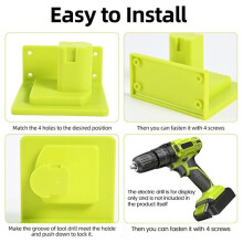 5PCS Wall Mount Battery & Tool Holder for 18V Li-Ion Battery, Power Tool Drill Storage Hanger Shelf Organizer Rack