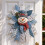 Festive Quilted Christmas Door Hanging DIY Sewing Material Kit for Beginners, Large Patchwork Fabric  Set 5