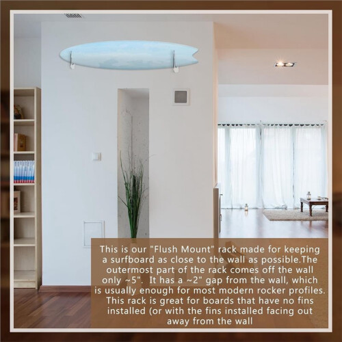 2pcs Surfboard Wall Mount Rack Clear Acrylic Wall Surfboard Display Horizontal Storage Holder Longboard Storage Rack 2