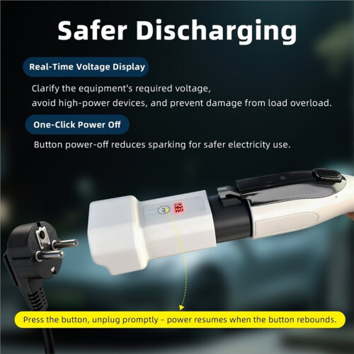 EVqiaoyi Type1 to Schuko Socket EV Adapter Male Discharging Plug Charging Station Accessories EU Plug 1