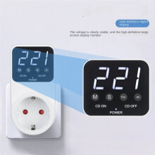 Automatic Voltage Protector 16A 230V Adjustable Power Surge Protection Volt Safe for Home Appliances EU Plug