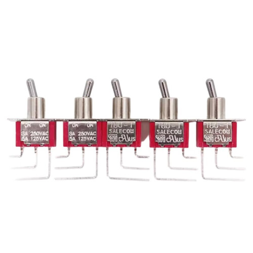 5Pcs for Salecom T80-T 3Pin SPDT Right Angled PCB Mount  Toggle  5A/125VAC
