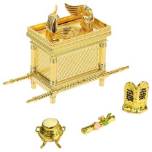 Kleine Ark van Het Verbond Model Replica - Bijbelse Tabernakel met Aarons Staf, Manna & Steen Tabletten voor Verzamelaars