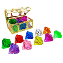 Toy Gems Diving Gems - 10Pcs Sparkling Acrylic Toy with Treasure Chest Pool Search for Kids Swimming & Fun