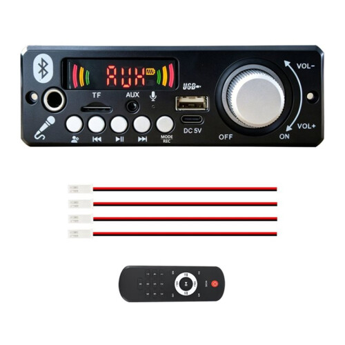 4x30W  Audio Decoder Board 7.4V-12.6V USB TF FM AUX Car Audio Player Support MP3/USB/TF/ in Large Remote