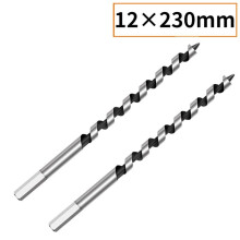 230/460mm Extra Long Wood Auger Drill Bit High Carbon Steel Hex Shank for Deep Wood Hole Drilling 12x230mm