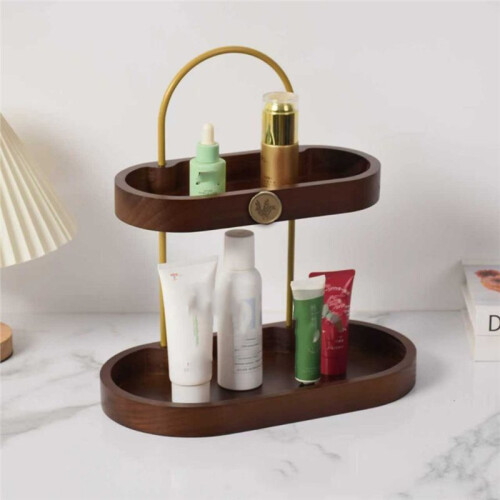 Wooden Multi Layer Cosmetic Storage Box Desktop Organizer for Makeup Perfume Lipstick Safe Material Exquisite 2