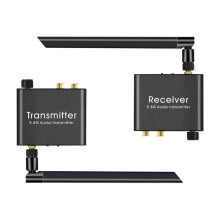 50m 5.8G Trådlös Ljudsändare och Mottagare Förlängare Adapter med Volymkontroll Ingen Fördröjning för R/L 3.5mm RCA Förstärkare