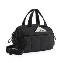 Borsa da Palestra per Donne, Borsa da Viaggio con Tasca Impermeabile, Borsa da Viaggio, Borsa da Notte per Sport e Yoga, Nera