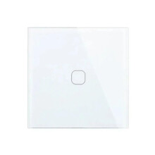 EU/UK Standard 1 Gang 1 Way Touch för Crystal Glass Panel Touch för Light Wall Endast Touch Funktion Vit