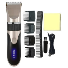 Haarclippertrimmer met Kam en 4 Doppen, Knipblad, Lichaamshaar en Bakkebaardtrimmer, Lage Geluidsniveau, Oplaadbare Haar Knipbeurt B