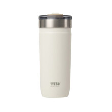 TYESO 710ML 24oz Vakuumisolierter Kaffeebecher mit Strohhalm, Edelstahl-Reisebecher, Tragbare Eistasse für das Auto im Freien, Weiß