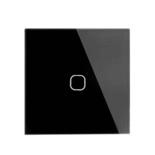 EU/UK Standard 1 Gang 1 Way Touch  Crystal Glass Panel Touch  Light Wall Only Touch Function Black