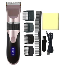 Haartrimmer met Kam en 4 Doppen, Haarknipblad, Lichaamshaar en Bakkebaarden Trimmer, Laaggeluid, Oplaadbare Haarknipper A