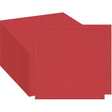 100 Pcs 2-Ply Red Cocktail Napkins Folded 5 X 5 Inch Red Disposable Paper Dessert Napkins for Dinner Birthday Wedding