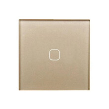 Interrupteur Tactile Standard EU/UK 1 Gang 1 Voie Panneau en Verre Cristal Interrupteur Tactile Lumière Mur Uniquement Fonction Tactile Or