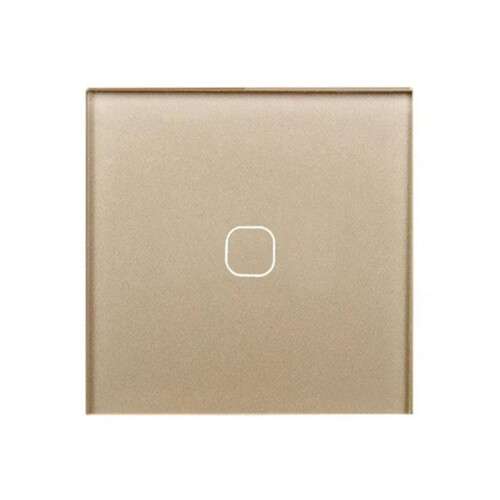 EU/UK Standard 1 Gang 1 Way Touch  Crystal Glass Panel Touch  Light Wall Only Touch Function Gold