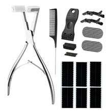 Hair Extension Tools Kit Professional Sealing Clamp Pliers with Tape Remover Spatula, Hair Clips and Styling Tools
