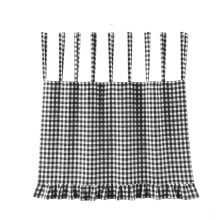 Handmade Oven Skirt Curtain for Door Dishwasher Hidden Curtain Farmhouse Meadow Skirt Heat-Resistant Black + White