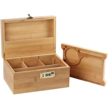 Exquisite Wood Storage Box with Compartments Storage Box with Combination Lock - Home Decor, Storage, and Gift-Worthy