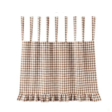 Handmade Oven Skirt Curtain for Door Kitchen Dishwasher Hidden Curtain Tie Top Farmhouse Meadow Skirt Coffee